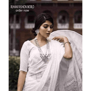 white colour jhum saree