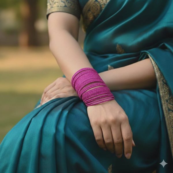ভেলভেট চুরি - ৩৬ পিস | Metal Velvet Churi For Girls | Velvet Bangles Pink Color