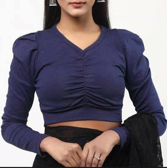 Blue full Sleeve And Half Body Genji Blouse