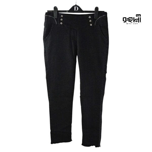 ন্যারো ষ্টিচ কালো জিন্স | Ladies Fashionable Black Narrow Jeans Pant For Girl