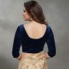 Blue Readymade Velvet Blouse
