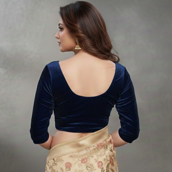 Blue Readymade Velvet Blouse