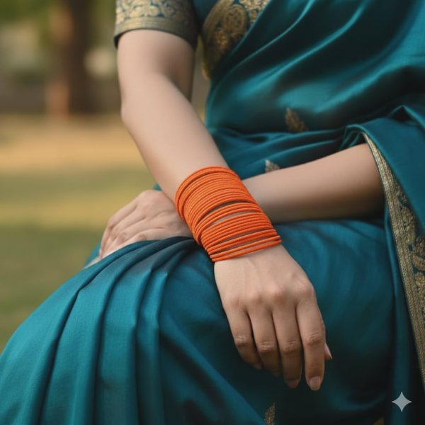 অরেঞ্জ কালার ভেলভেট চুরি - ৩৬ পিস | Exclusive Orange Colour Metal Velvet Churi For Girls | Velvet Bangles