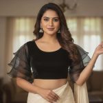 Net Sleeves Velvet Blouse Black Colour Online Collection Bangladesh and BD